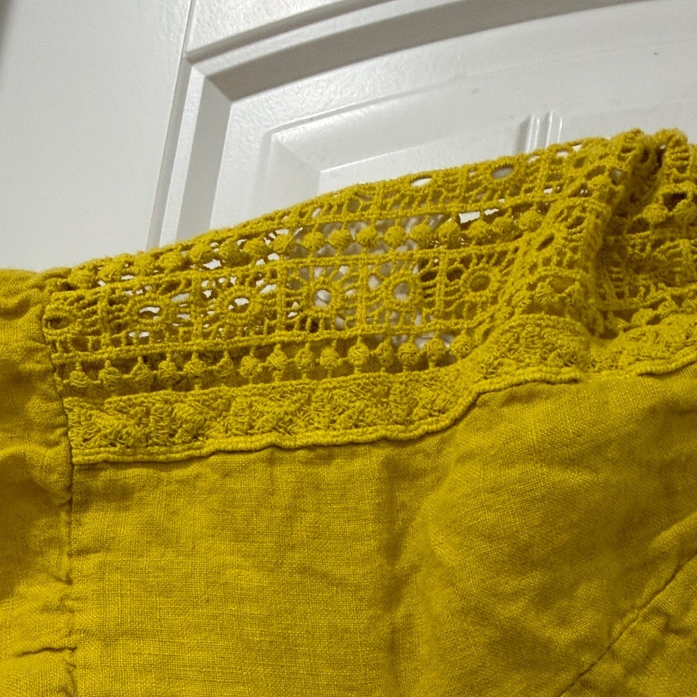 EUC Mustard Yellow Italian Linen Blouse - Picture 3 of 9